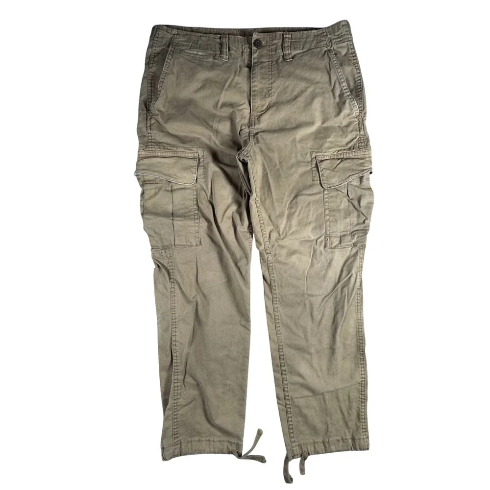 American Eagle Cargo Pants Mens 34x30 Olive Green Flex Straight Utility Gorpcore